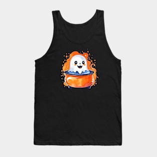 A ghost in a pot with a spooky face Tank Top